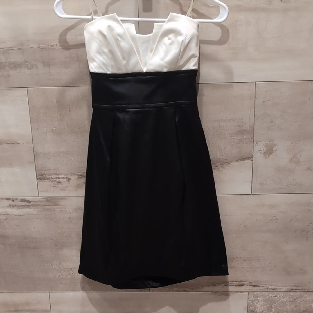 Strapless Cocktail Party Dress Black And White